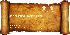 Maduska Nanetta névjegykártya